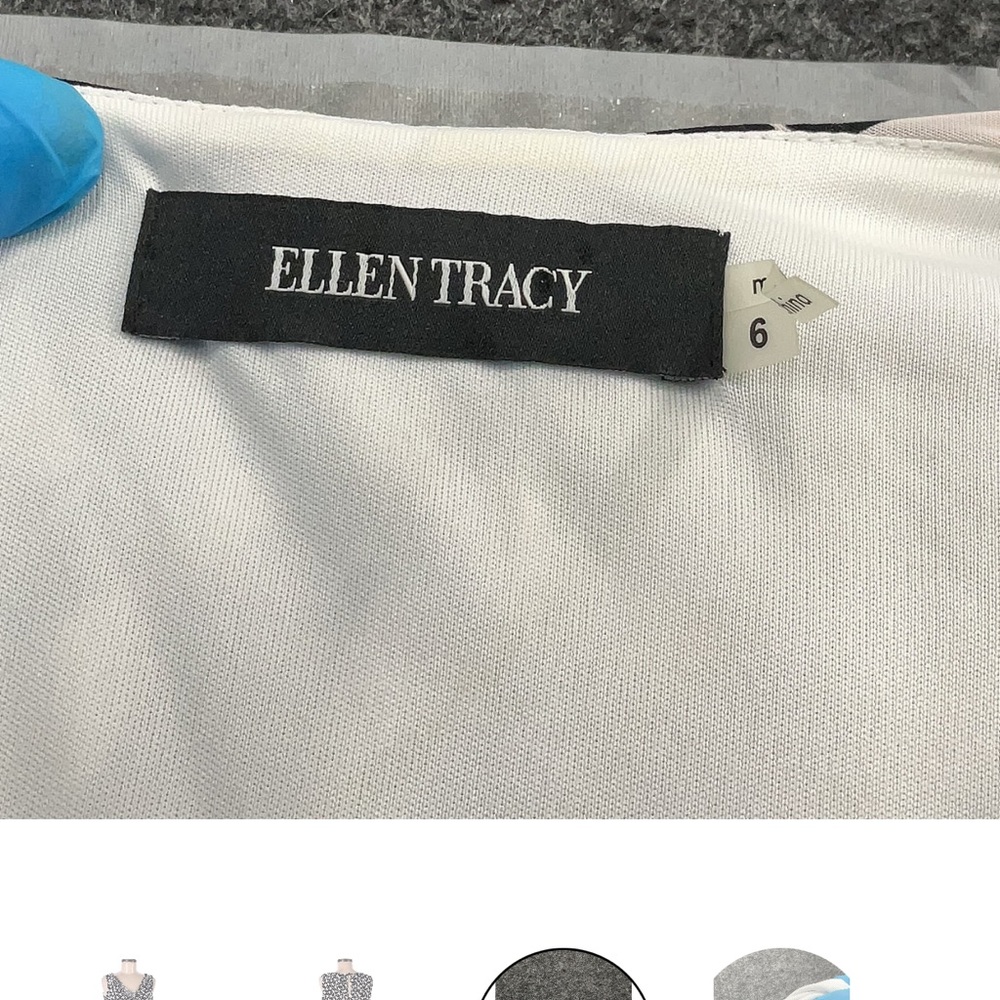 Ellen Tracy Black & White Cowl Neck Midi Dress - Picture 3 of 4